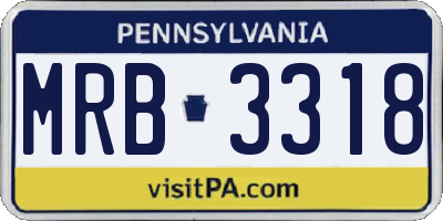 PA license plate MRB3318