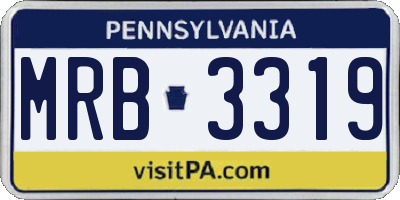 PA license plate MRB3319
