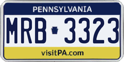 PA license plate MRB3323