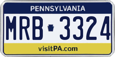 PA license plate MRB3324