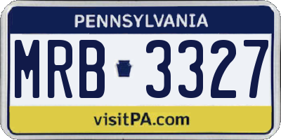 PA license plate MRB3327
