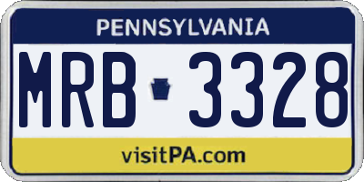 PA license plate MRB3328