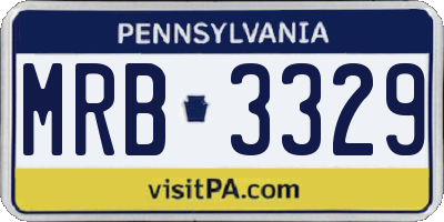 PA license plate MRB3329