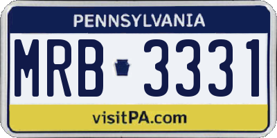 PA license plate MRB3331