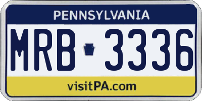 PA license plate MRB3336