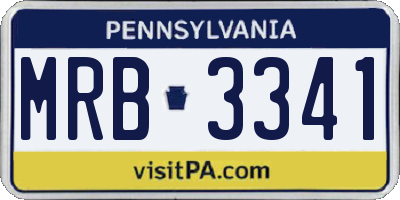 PA license plate MRB3341