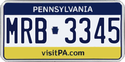 PA license plate MRB3345