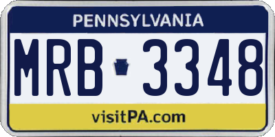 PA license plate MRB3348