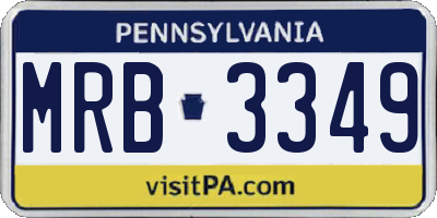 PA license plate MRB3349