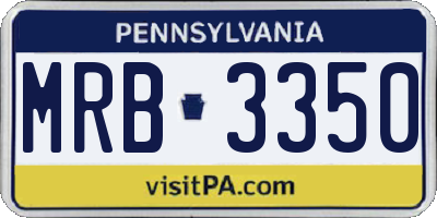 PA license plate MRB3350