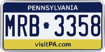 PA license plate MRB3358