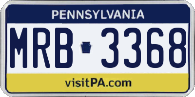 PA license plate MRB3368