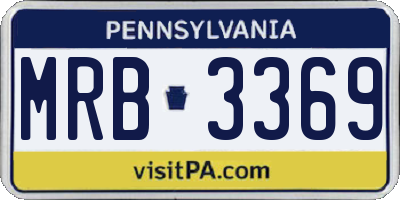 PA license plate MRB3369