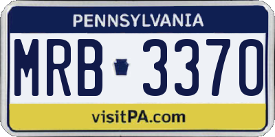 PA license plate MRB3370
