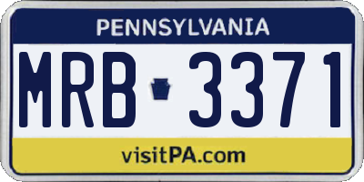 PA license plate MRB3371