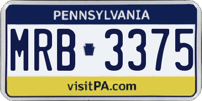 PA license plate MRB3375