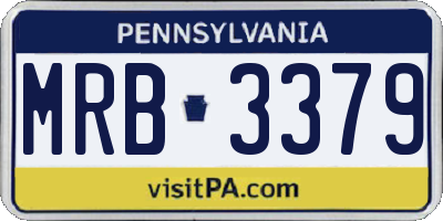 PA license plate MRB3379