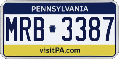PA license plate MRB3387