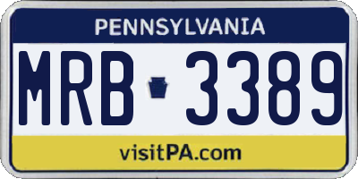 PA license plate MRB3389