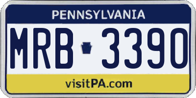 PA license plate MRB3390