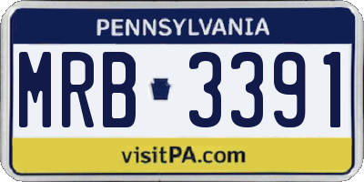 PA license plate MRB3391