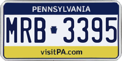 PA license plate MRB3395