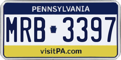 PA license plate MRB3397