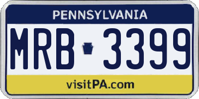 PA license plate MRB3399