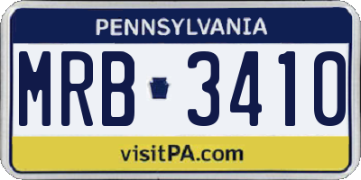 PA license plate MRB3410