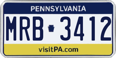 PA license plate MRB3412