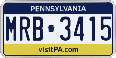 PA license plate MRB3415