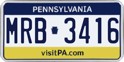 PA license plate MRB3416