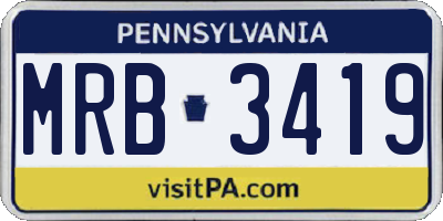 PA license plate MRB3419