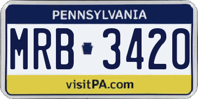 PA license plate MRB3420