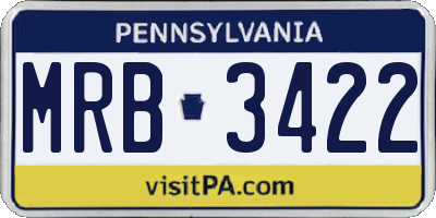 PA license plate MRB3422