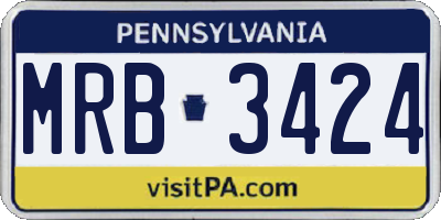 PA license plate MRB3424