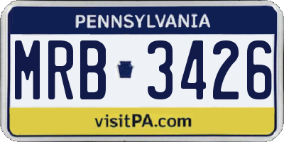 PA license plate MRB3426