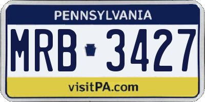 PA license plate MRB3427