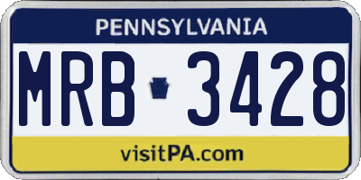 PA license plate MRB3428