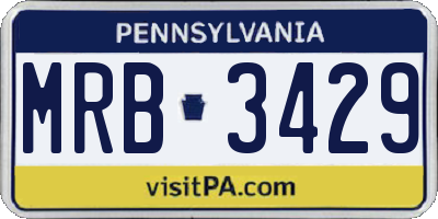 PA license plate MRB3429