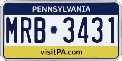 PA license plate MRB3431