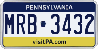 PA license plate MRB3432