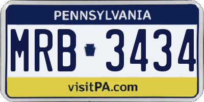 PA license plate MRB3434
