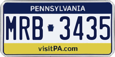PA license plate MRB3435