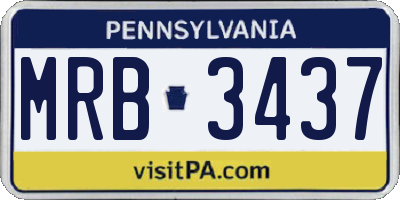 PA license plate MRB3437