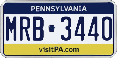 PA license plate MRB3440