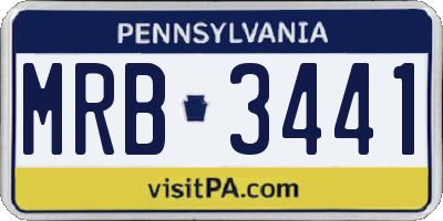 PA license plate MRB3441