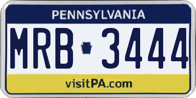 PA license plate MRB3444