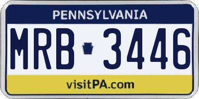 PA license plate MRB3446