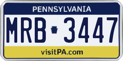 PA license plate MRB3447